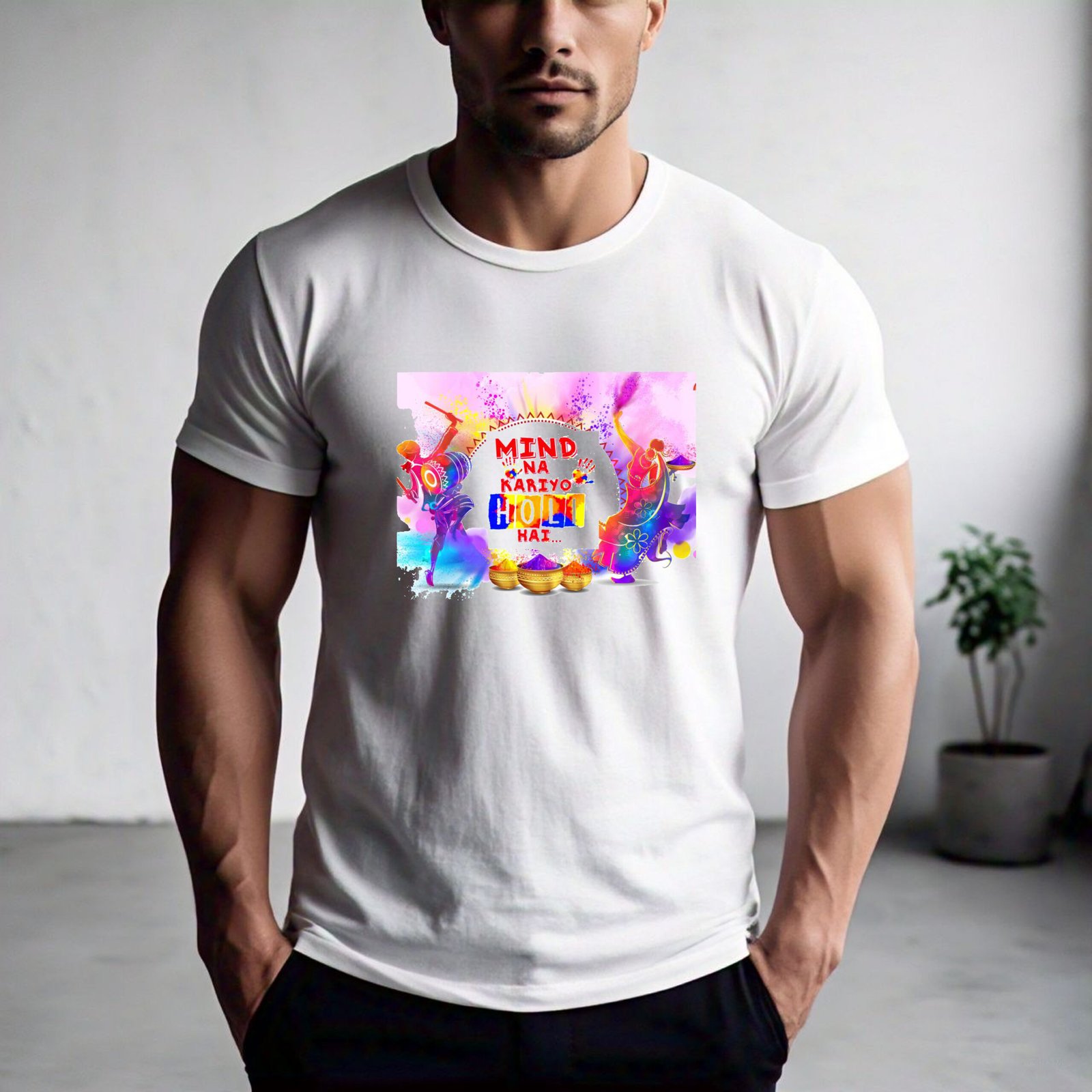 Mind Na Kriyo Holi Hai Vibe T-Shirt - Image 2