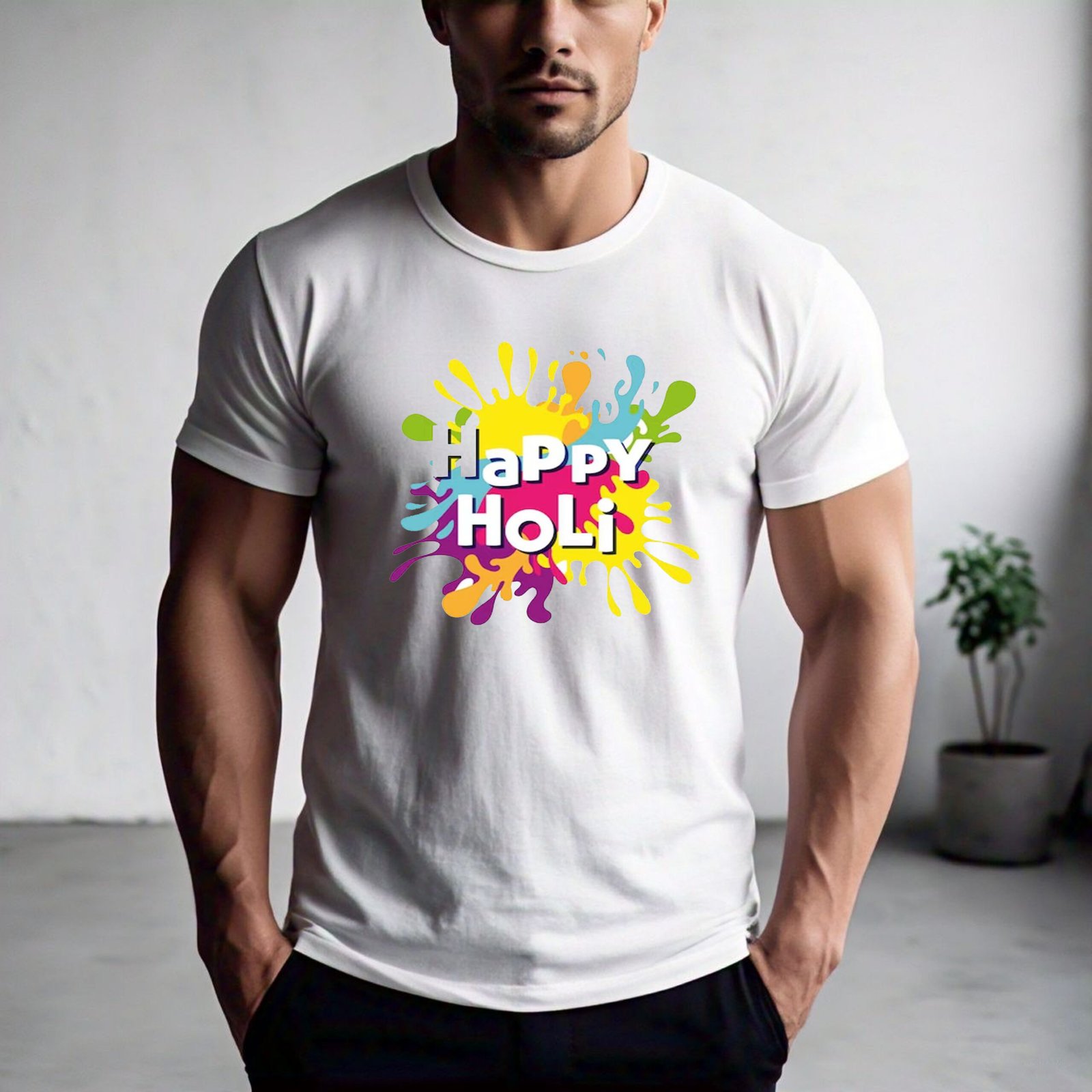 Happy Holi Vibrant Printed T-Shirt - Image 2