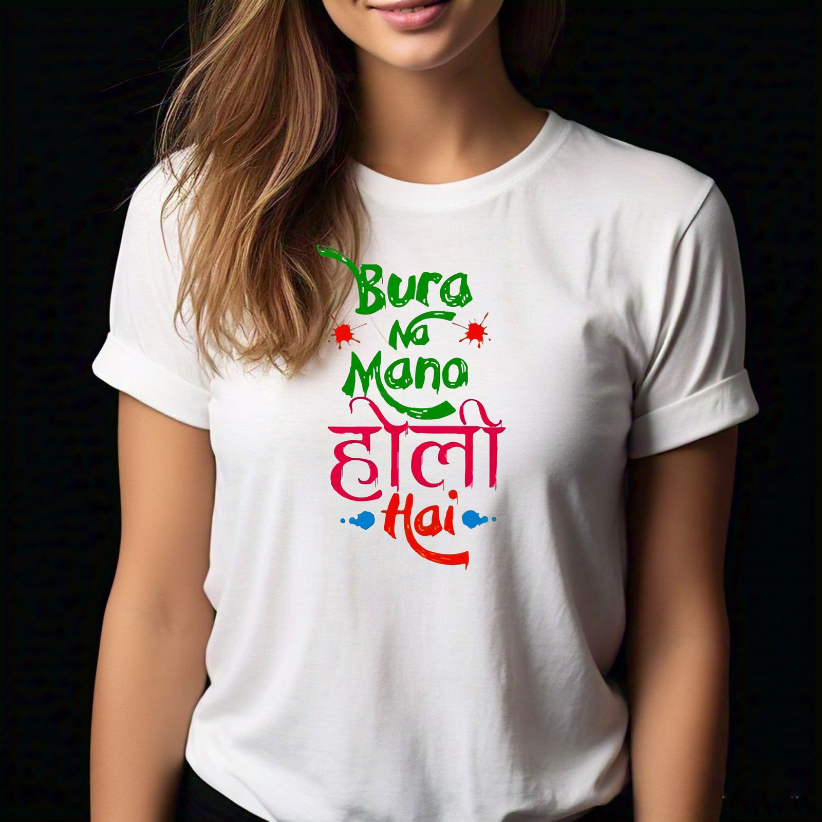 Bura Na Mano होली Hai Printed T-Shirt - Image 2