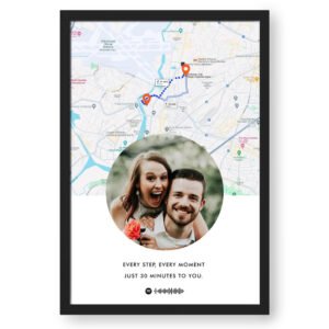 Map with Single Photo White Bg