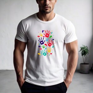 Colorful Handprint Holi T-Shirt