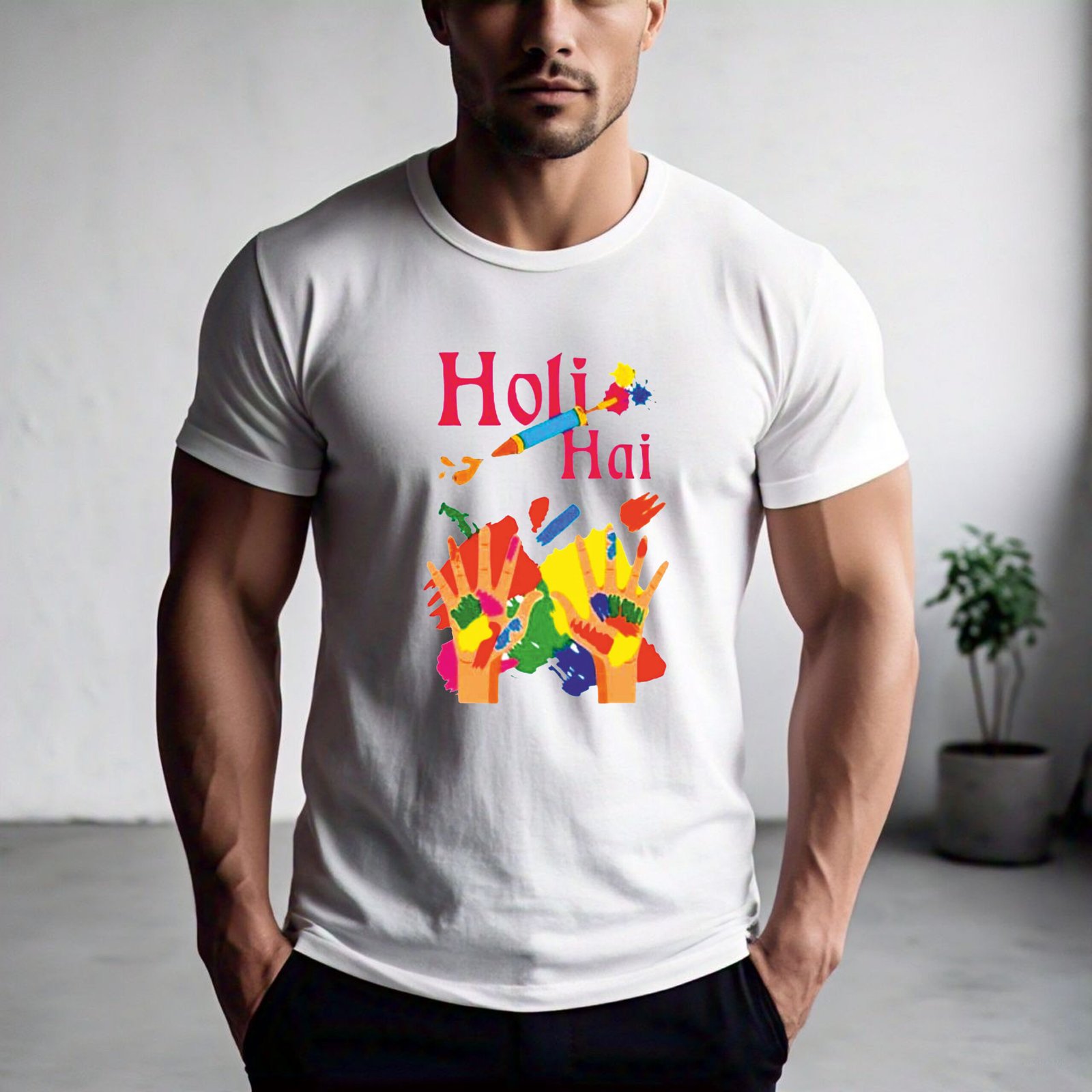 Holi Hai Vibrant Printed T-Shirt