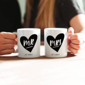Mr. & Mrs. Mug Set with Date