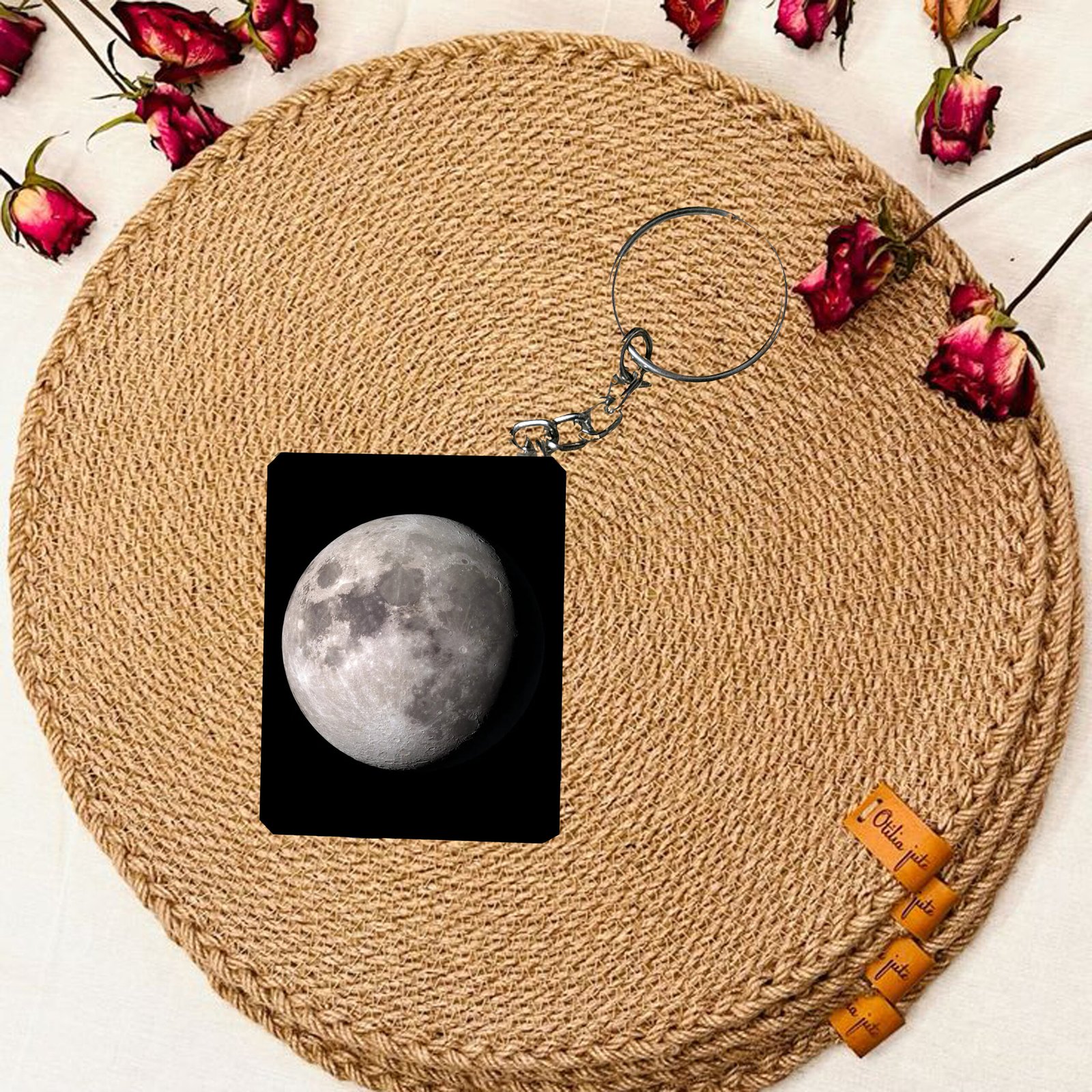 Rectangle Moon Phase Keychain