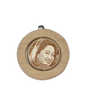 Engraved Rotating Round Keychain