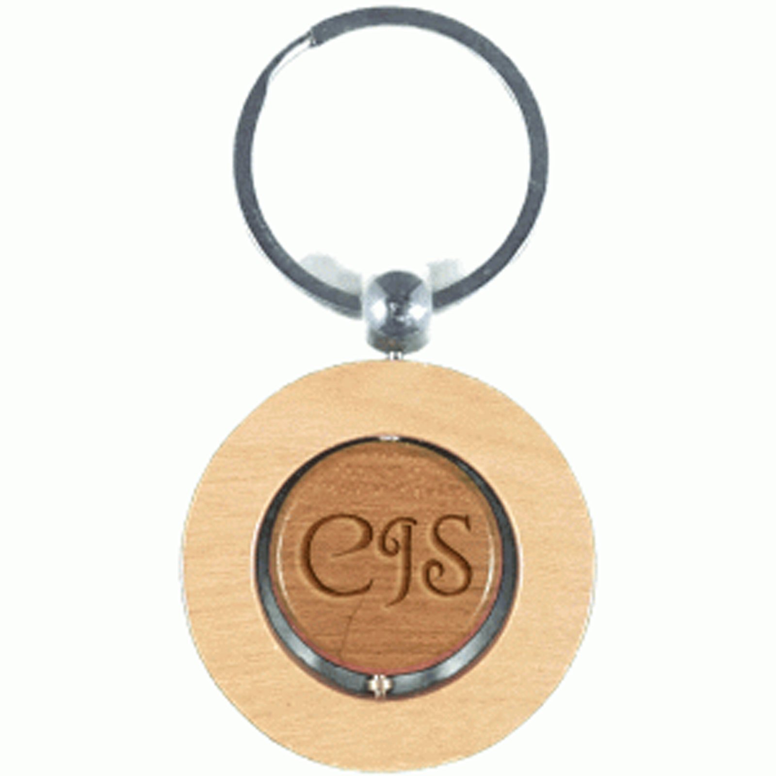 Engraved Rotating Round Keychain - Image 2
