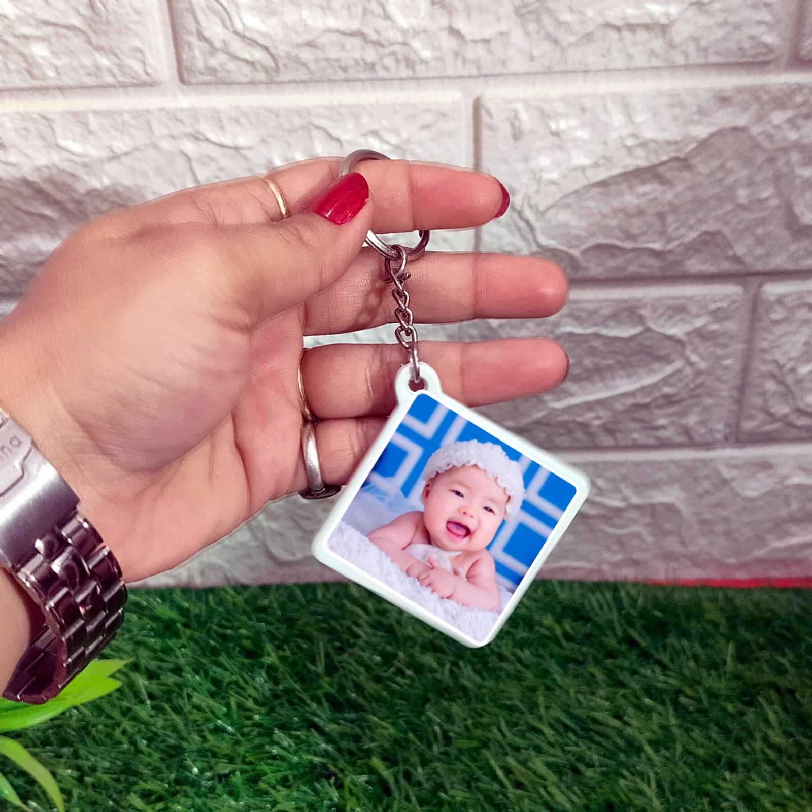 Square Polymer Keychain